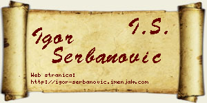 Igor Šerbanović vizit kartica